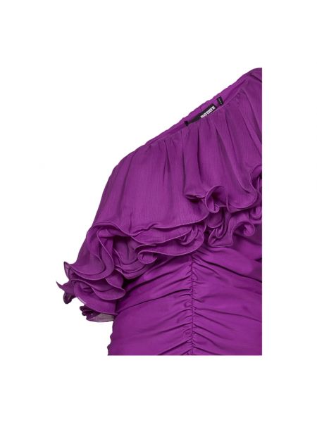 Mini vestido de gasa con volantes Rotate Birger Christensen violeta