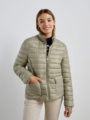 Женская короткая куртка-пуховик с блестками Easy Wear, бриз-зеленый