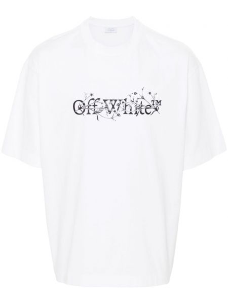 Blomstret t-shirt Off-white hvid