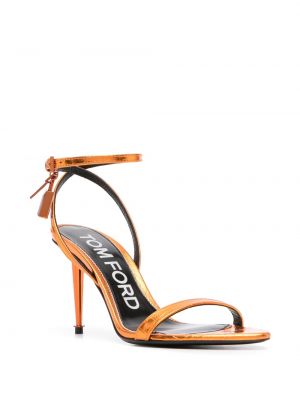 Sandales ar papēžiem ar stiletto stila papēžiem Tom Ford oranžs