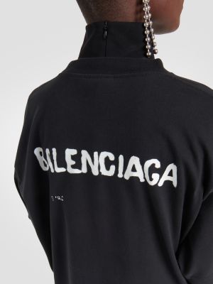 Džersis medvilninis marškinėliai Balenciaga juoda