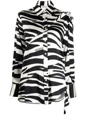 Zīda krekls ar apdruku ar zebras rakstu Monse