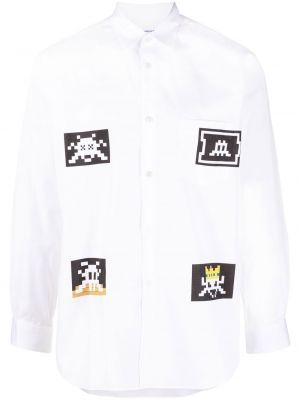 Painettu puuvilla paitapusero Comme Des Garcons Shirt valkoinen