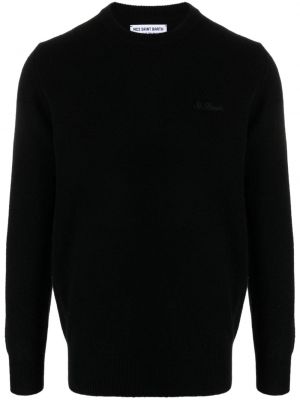 Volneni pulover z vezenjem Mc2 Saint Barth črna