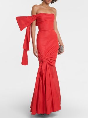 Макси рокля с панделка Alexander Mcqueen червено