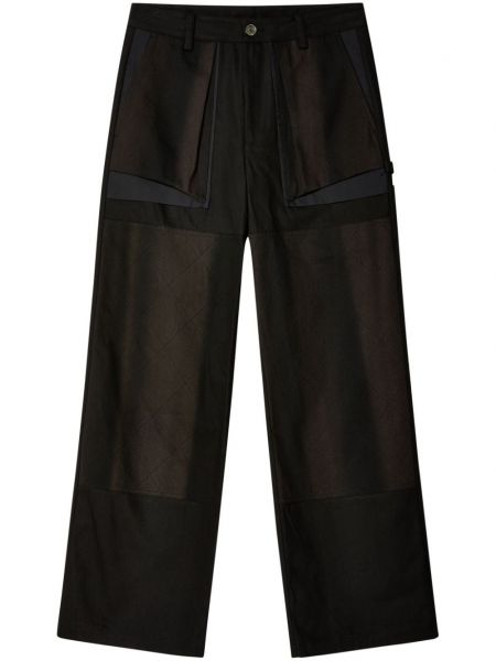 Βαμβακερό παντελόνι με ίσιο πόδι Jiyongkim μαύρο