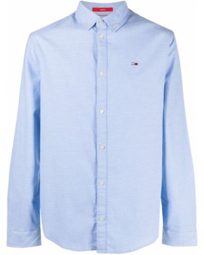 Camisa vaquera con bordado con botones Tommy Jeans azul