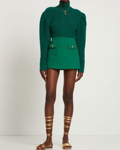 Vlněné mini sukně Zimmermann zelené
