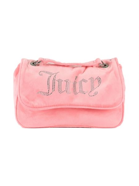 Aksamitna torba na ramię Juicy Couture różowa