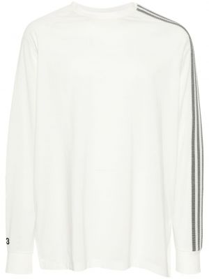 Pruhované bavlnené tričko Y-3 biela