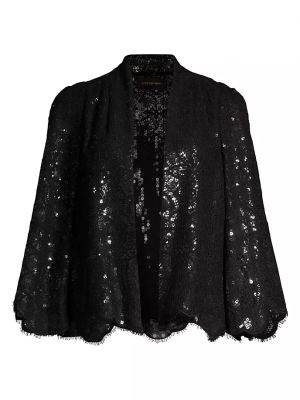 Кружевной пиджак с пайетками Kobi Halperin черный