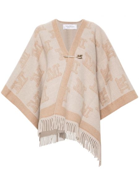 Poncho i uld med print Max Mara