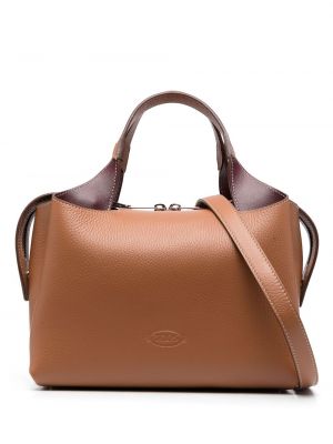 Kožená shopper kabelka Tod's hnědá