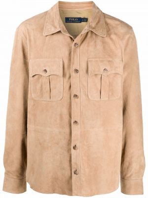 Usnjena jakna iz semiša Polo Ralph Lauren