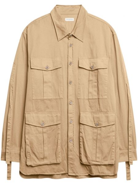 Chemise en coton avec poches Dries Van Noten beige