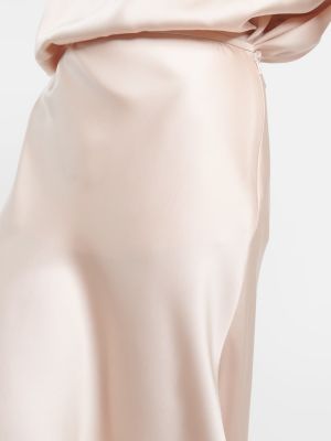 Satenska midi suknja Loro Piana bijela