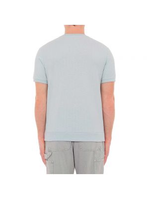 Camiseta de algodón de tejido jacquard Moschino azul