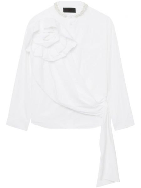 Bombažna srajca s cvetličnim vzorcem Simone Rocha bela