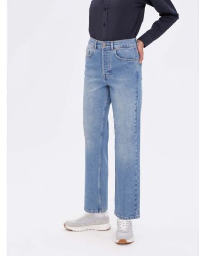 Straight fit džíny s vysokým pasem Americanos modré