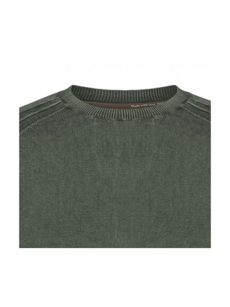 Jersey de algodón de tela jersey de cuello redondo Rrd verde