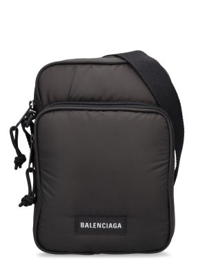 Bolsa de hombro de nailon con cremallera acolchada Balenciaga negro