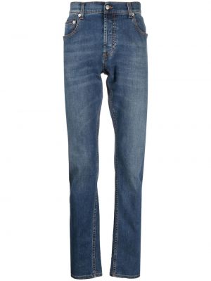 Jeans skinny brodeés slim Alexander Mcqueen bleu