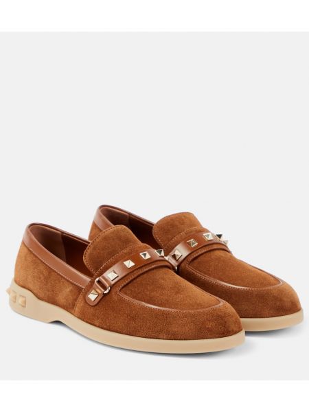 Pantofi loafer din piele de căprioară Valentino Garavani maro