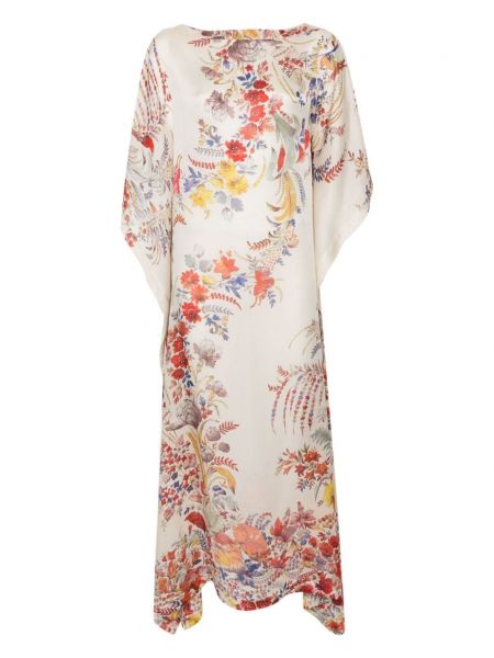 Svilena maksi haljina s cvjetnim printom s printom Carine Gilson
