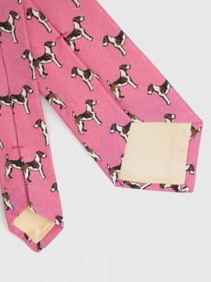 Lniany krawat Polo Ralph Lauren różowy