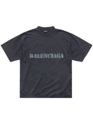 T-shirt en coton à imprimé Balenciaga