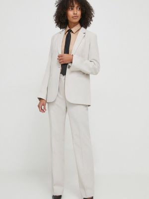 Szare proste spodnie z wysoką talią Calvin Klein