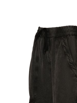Βαμβακερό παντελόνι cargo Marant Etoile μαύρο