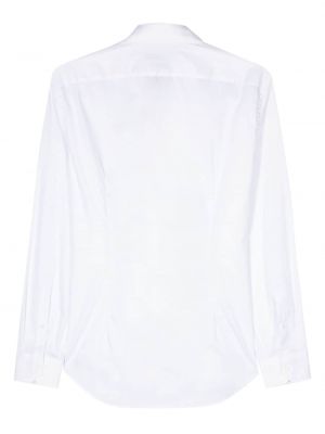 Krepová bavlněná šifonová košile Corneliani bílá
