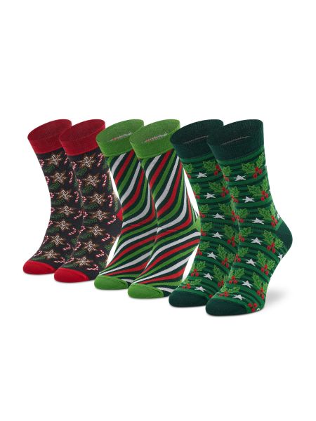 Pruhované ponožky Rainbow Socks zelená