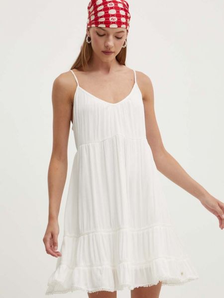 Rozkloszowana sukienka Superdry biała