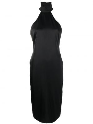 Koktejlkové šaty s volánmi Karl Lagerfeld čierna