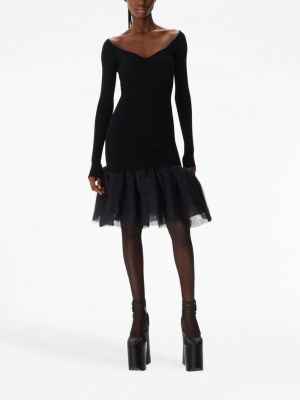 Tylové večerní šaty Nina Ricci černé