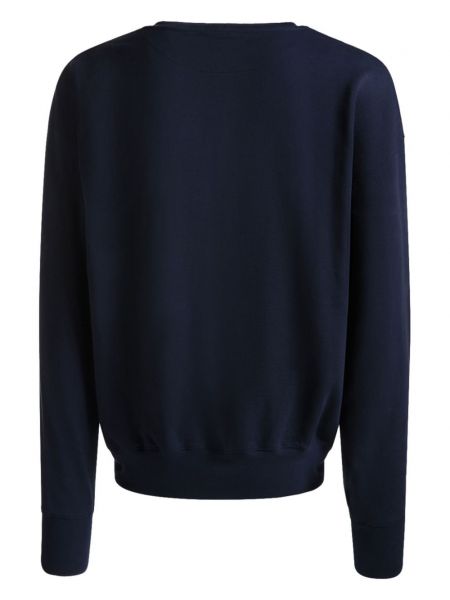 Medvilninis siuvinėtas džemperis Bally mėlyna