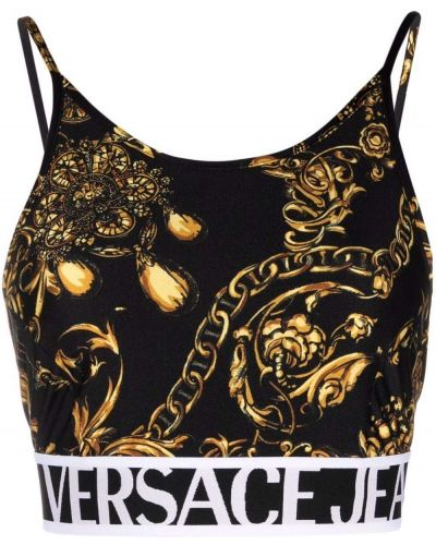 Top sin mangas Versace Jeans Couture negro