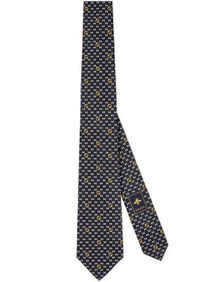 Копринена вратовръзка с принт Gucci
