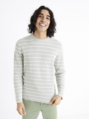 Смугастий светр Celio сірий