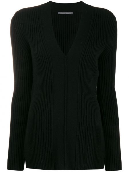 Пуловер с v-образно деколте Alberta Ferretti черно