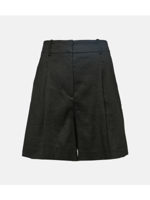 Pantalones cortos de lino Veronica Beard negro