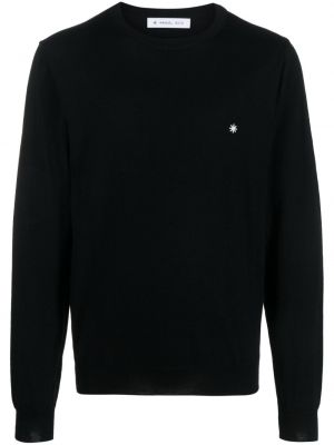 Vlněný svetr s výšivkou Manuel Ritz černý