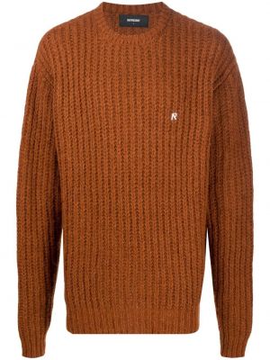 Siuvinėtas megztinis Represent ruda