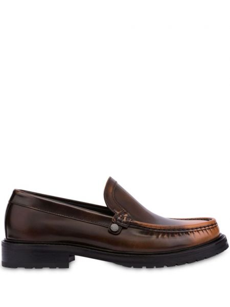 Δερμάτινα loafers Moschino καφέ