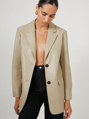 Кожаный пиджак из искусственной кожи Warehouse