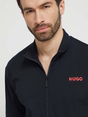 Bluza rozpinana z nadrukiem Hugo czarna