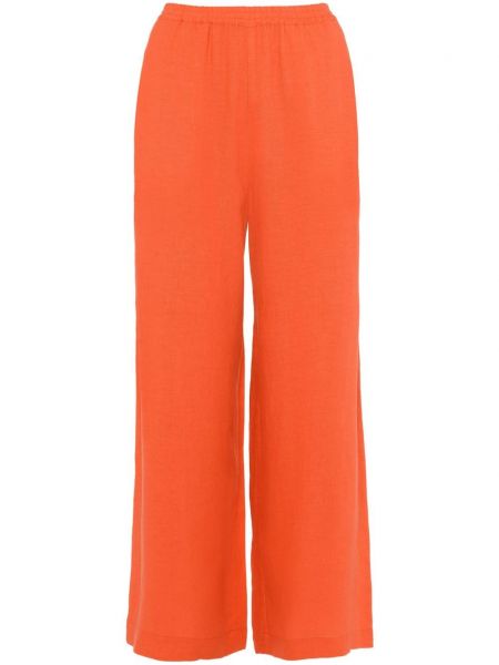 Pomarańczowe lniane spodnie relaxed fit Eres