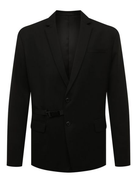 Шерстяной пиджак Prada черный